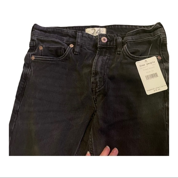 Free people We The Free Cuffed Slim Boyfriend Jean in Faded Black - Picture 7 of 14
